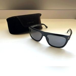 Tom Ford Morgan FT0513 01W 57mm Shiny Black / Blue Gradient Lens.